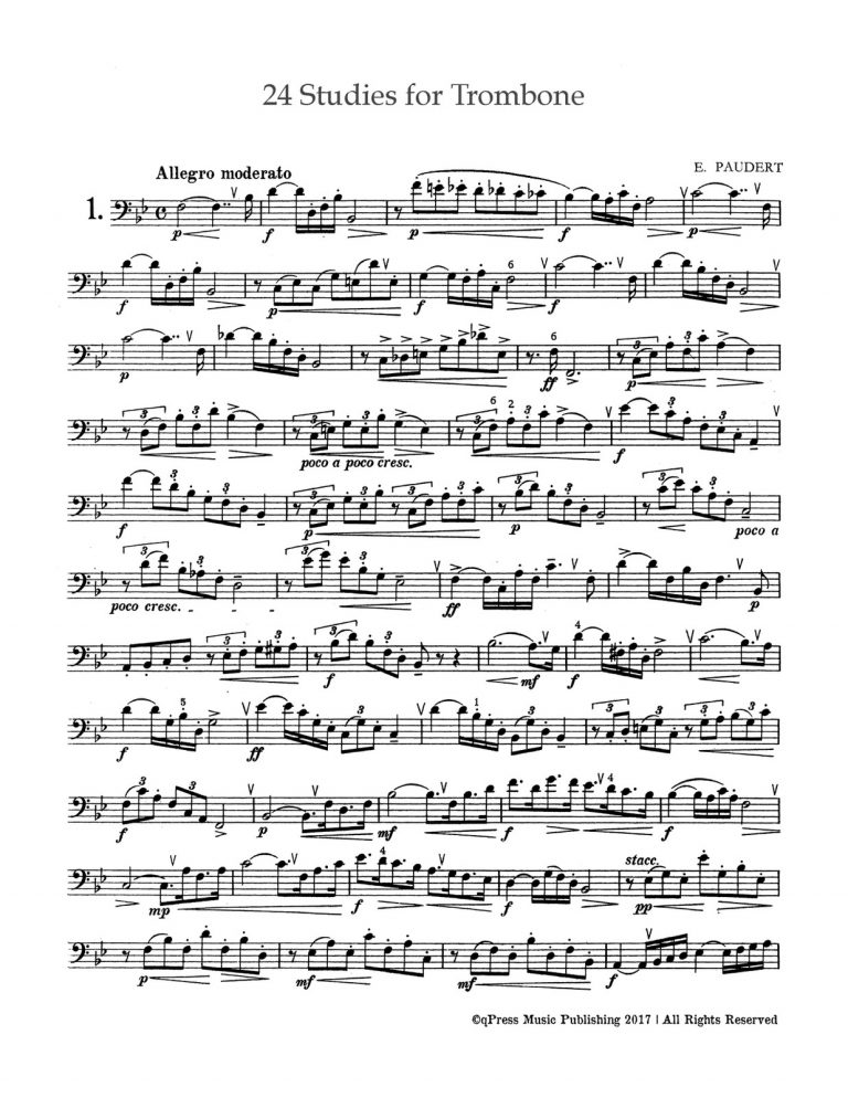 Paudert, 24 Studies for Trombone-p02