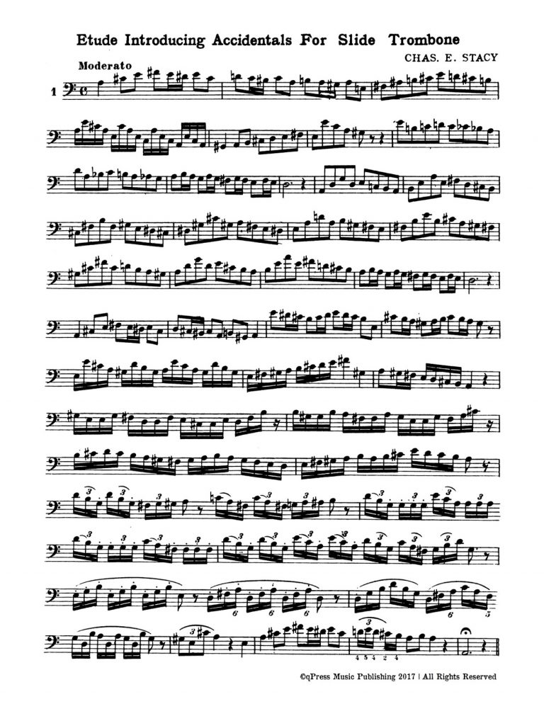Stacy, Stacy's successful studies for trombone-p38
