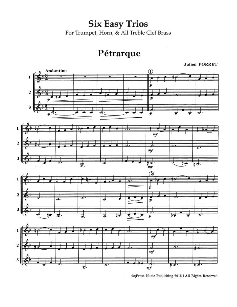 Porret, Six Easy Trios For Treble Clef Brass-p02