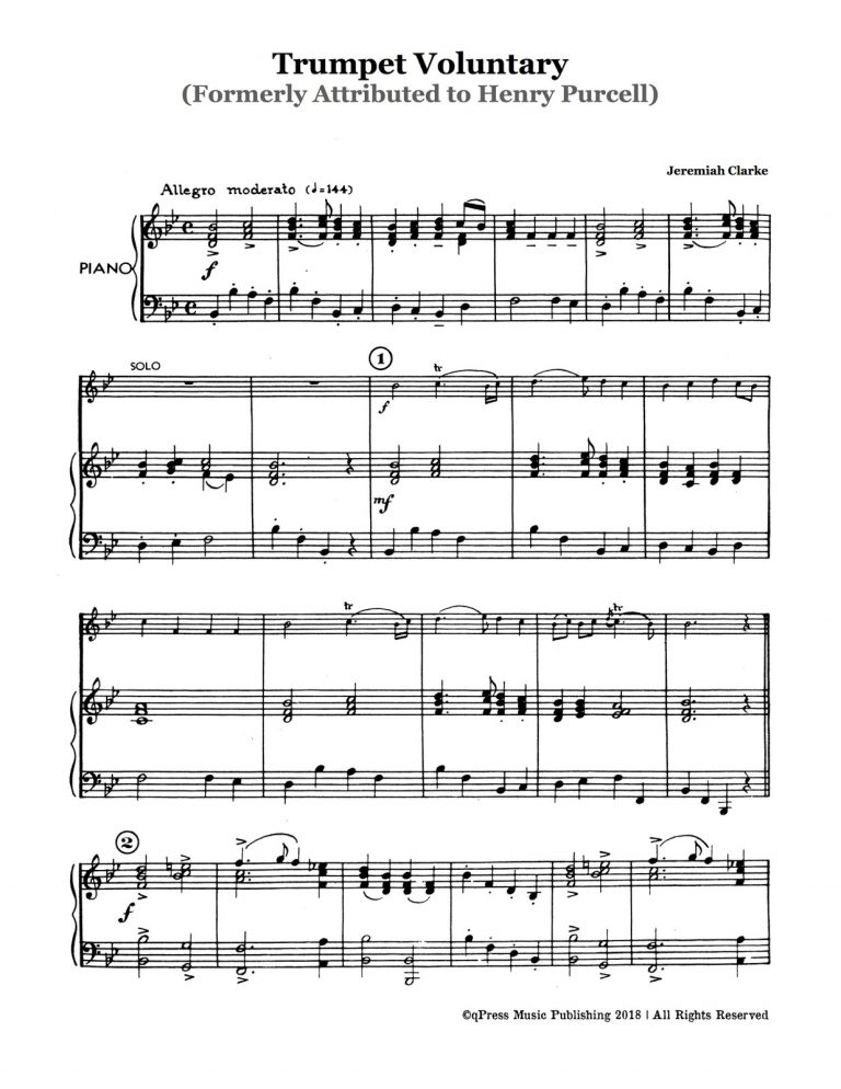 Clarke, Jeremiah, Trumpet Voluntary (Part and Score)-p6