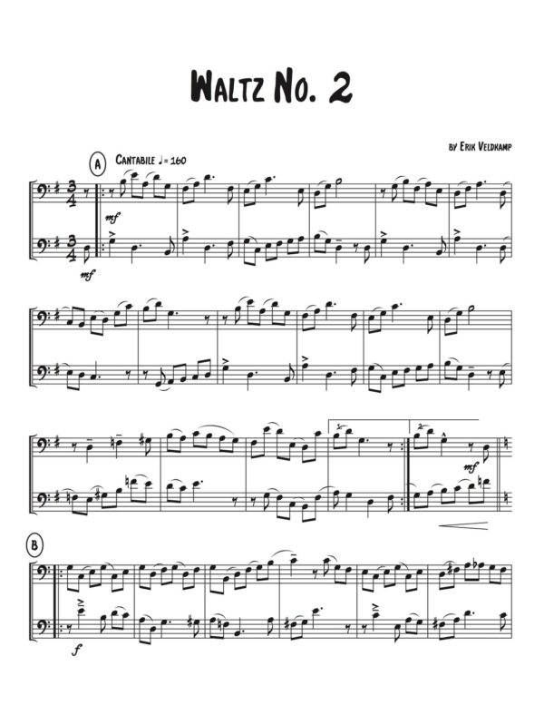 Veldkamp, Waltzing Duets for Trombone-p06