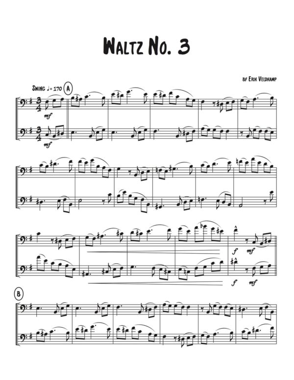 Waltzing Duets for Two Trombones