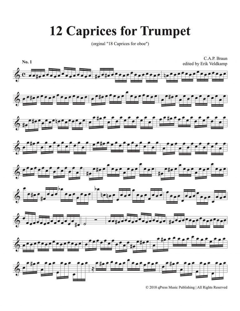 12 Caprices for Trumpet