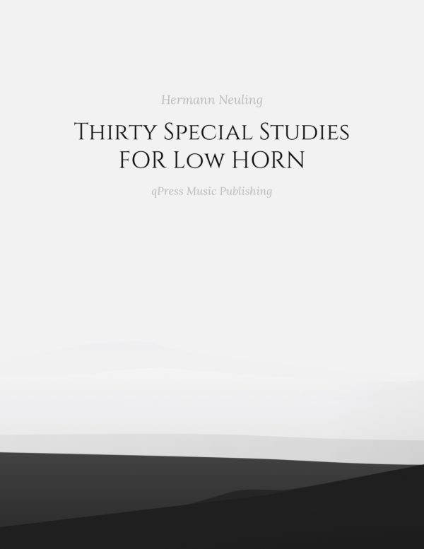 Neuling, 30 Special Studies for Low horn (Erase page numbers)-p01
