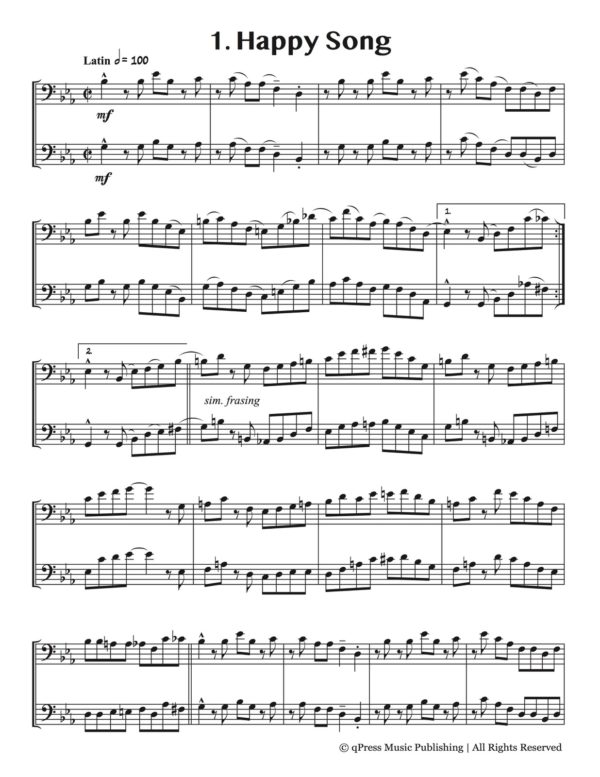 Veldkamp, 15 Duets in Pop, Swing, & Latin (Trombone)-p02