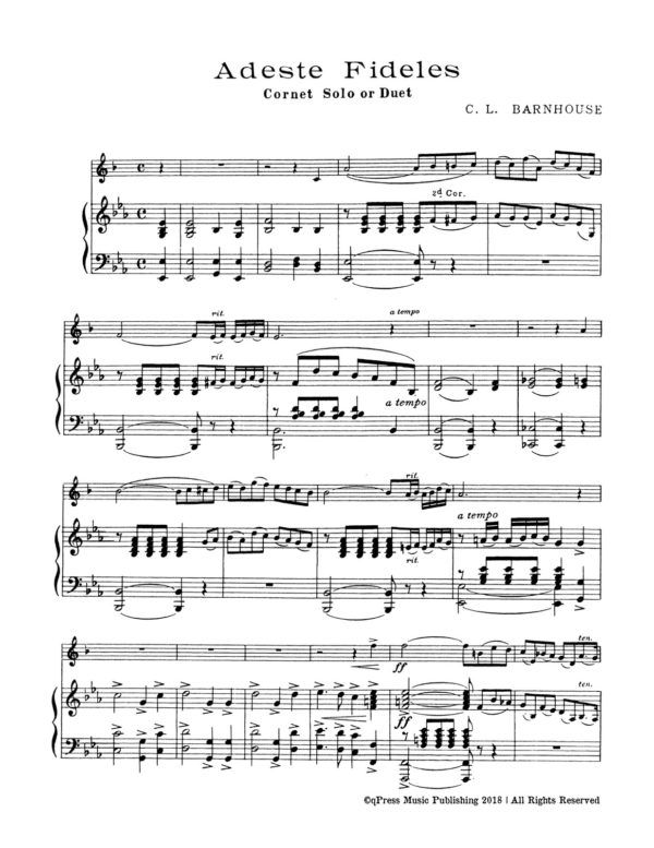 Adeste Fidelis for Trumpet & Piano