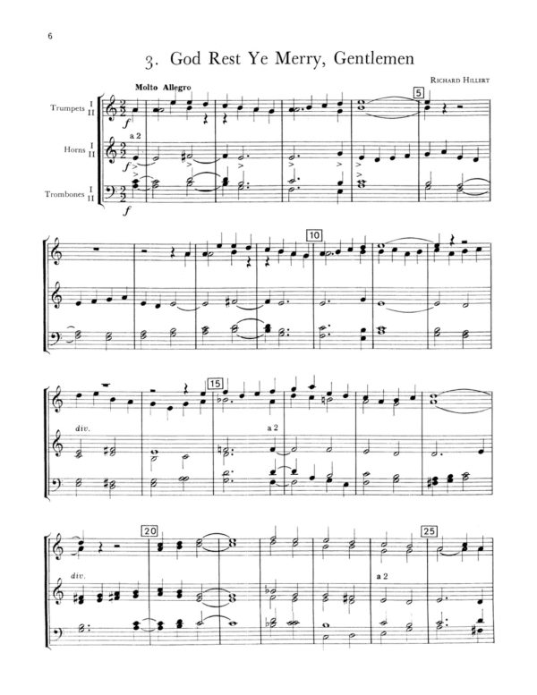 Hillert, Three Christmas Carols for Brass (Score and Parts)-p06