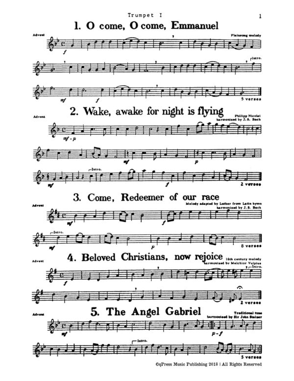 Christmas Music for Four Part Brass With Piano/Organ