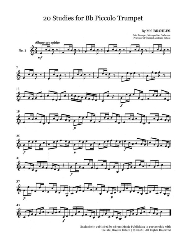 20 Piccolo Trumpet Studies