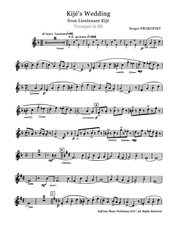 Prokofiev, Kije's Wedding for Trumpet and Piano-p02