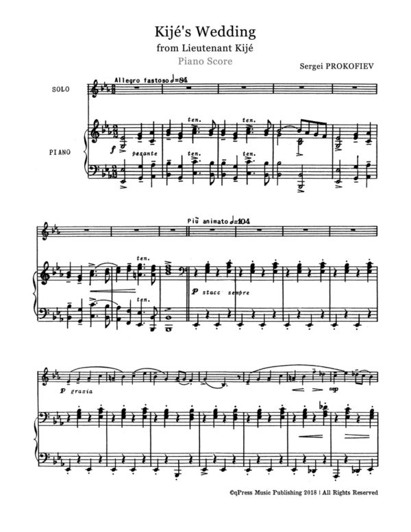 Prokofiev, Kije's Wedding for Trumpet and Piano-p05