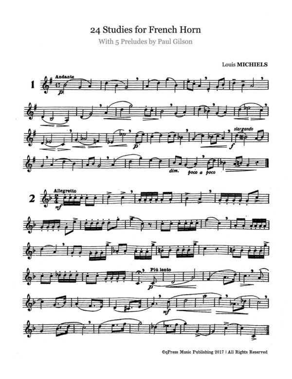 Michiels, 24 Etudes for Horn-p02