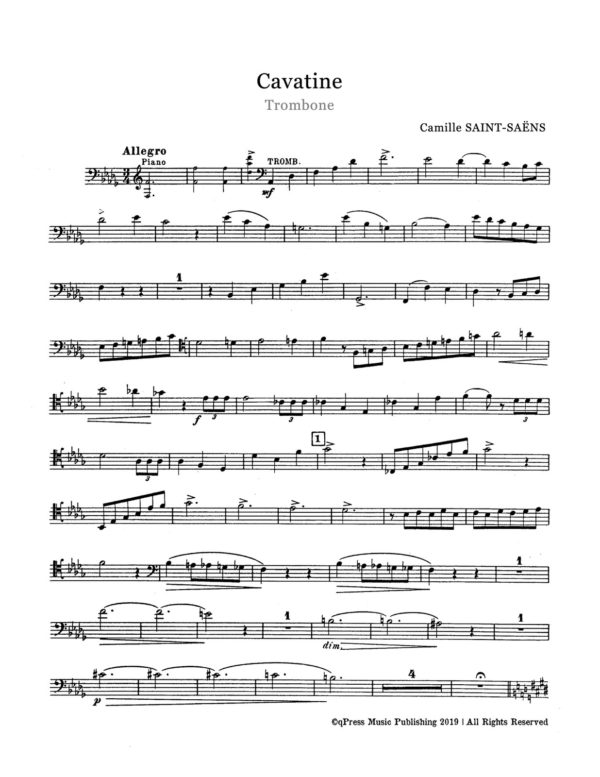 Saint-Saens, Cavatine for Trombone and Piano-p03
