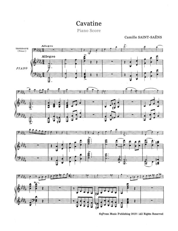 Saint-Saens, Cavatine for Trombone and Piano-p07