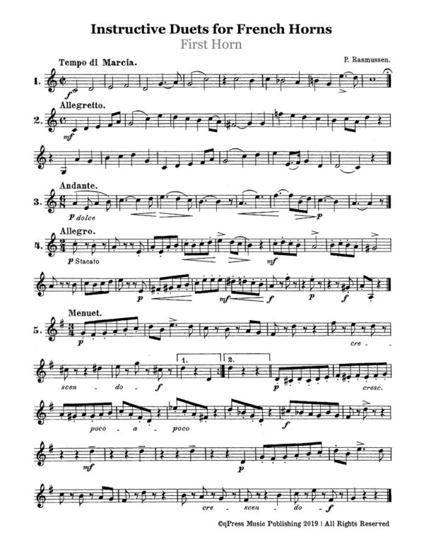 Rasmussen, Instructive Duets First Horn-p03