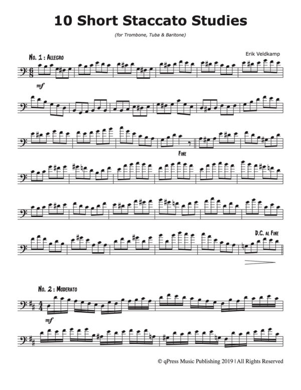Veldkamp, 10 Short Staccato Studies in Bass Clef-p03