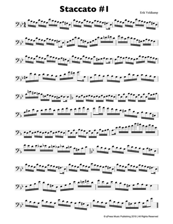 15 Advanced Staccato Studies in Bass Clef