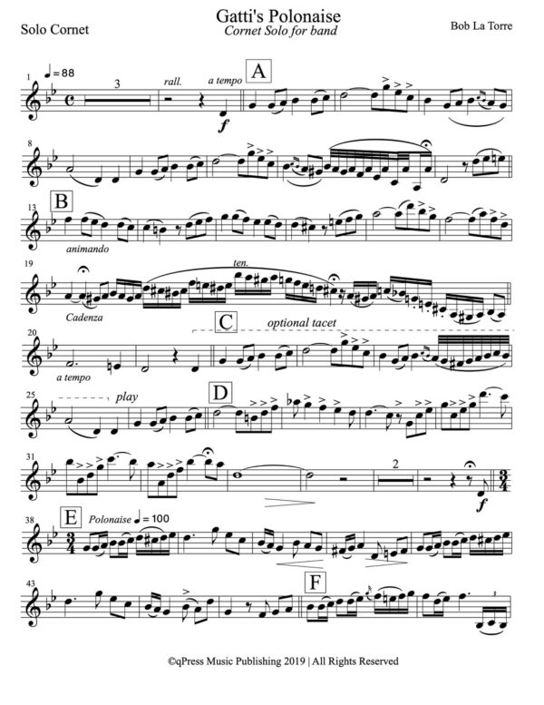 LaTorre-Gatti, Polonaise for Trumpet and band-p31