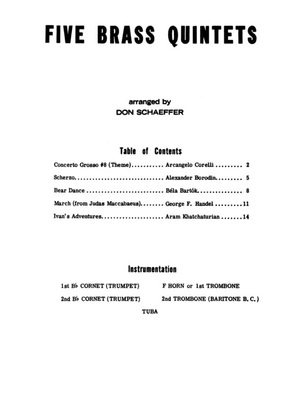 Schaeffer, Five Brass Quintets (Score & Parts)-p03
