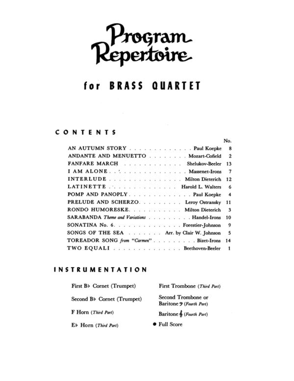 Various, Program Repertoire for Brass Quartet (Score & Parts)-p003