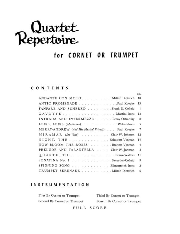 Various, Quartet Repertoire for Trumpet (Score & Parts)-p003