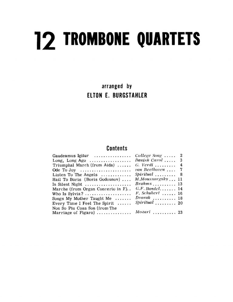 12 Trombone Quartets