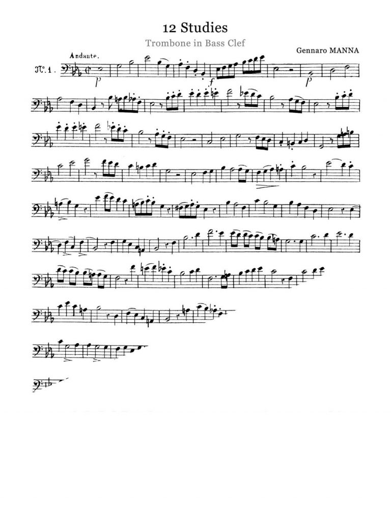 Manna, 12 Studies for Trombone-p03-1