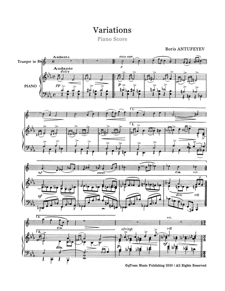 Antufeyev, Boris, Variations for Trumpet and Piano-p06