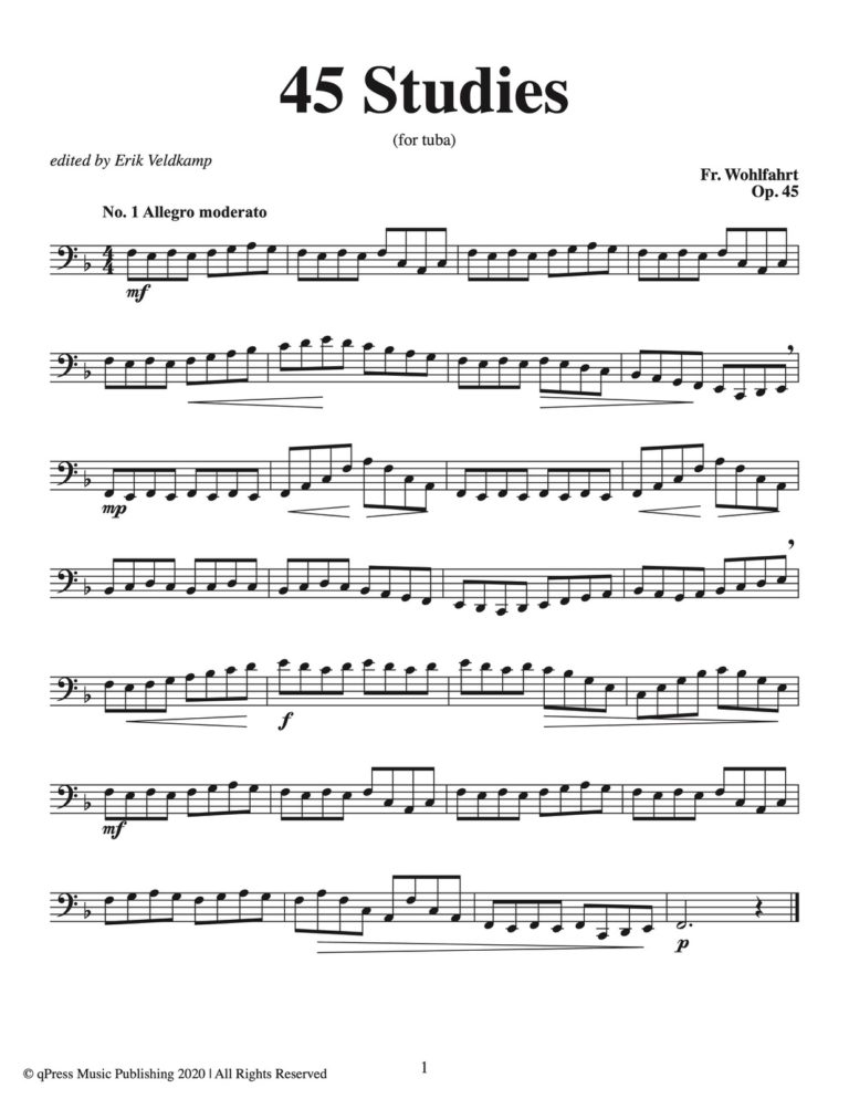 Veldkamp-Wohlfahrt, 45 Studies Op.45 for Tuba-p03