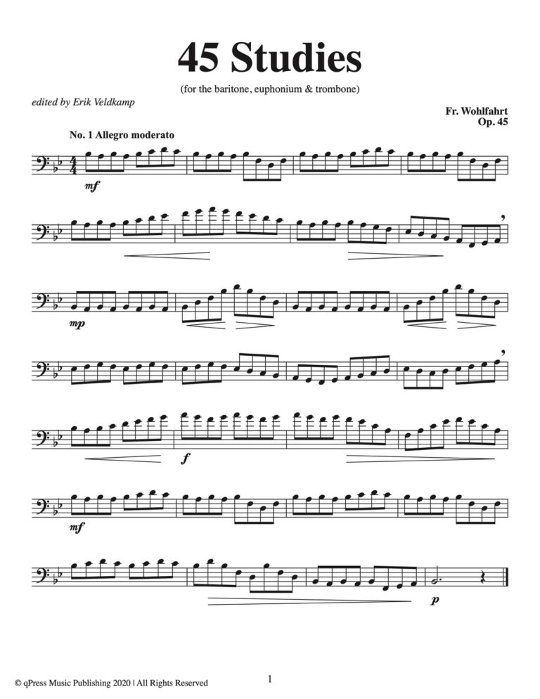 Wohlfahrt-Veldkamp, 45 Studies Op.45 for Tuba-p03