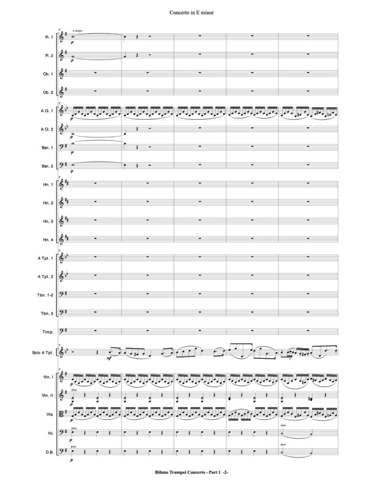 Böhme, Concerto in E for Trumpet and Orchestra-p138