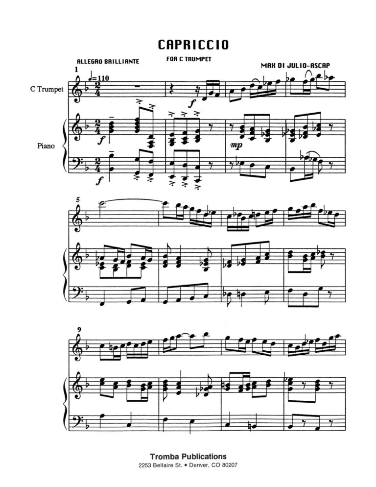 DiJulio, Four Sketches for Trumpet and Piano-p19
