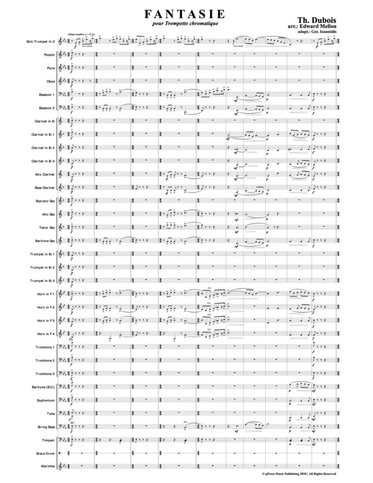 Dubois, Fantasie for Trumpet and Wind Ensemble-p54