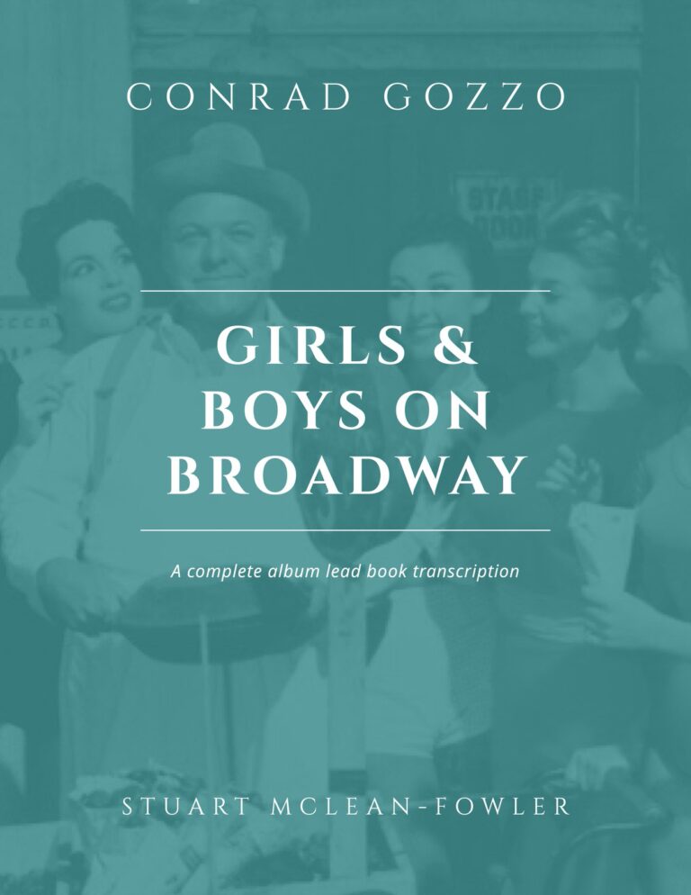 Gozzo, Girls and Boys On Broadway (Lead Book)-p01