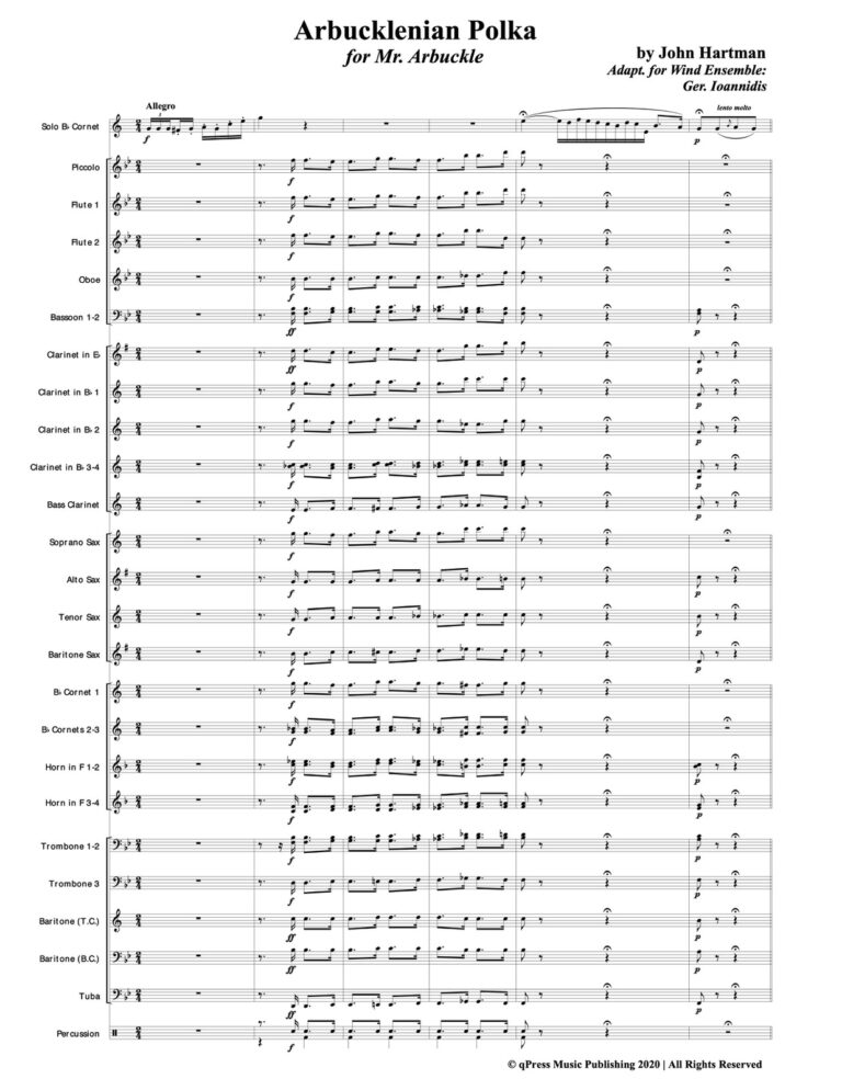 Hartmann, Arbucklenian Polka for Cornet and Band-p093