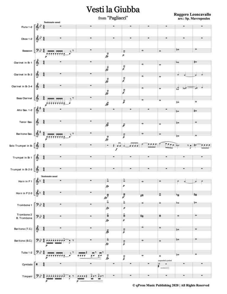 Leoncavallo, Vesti la Giubba for Trombone and Wind Ensemble-p65