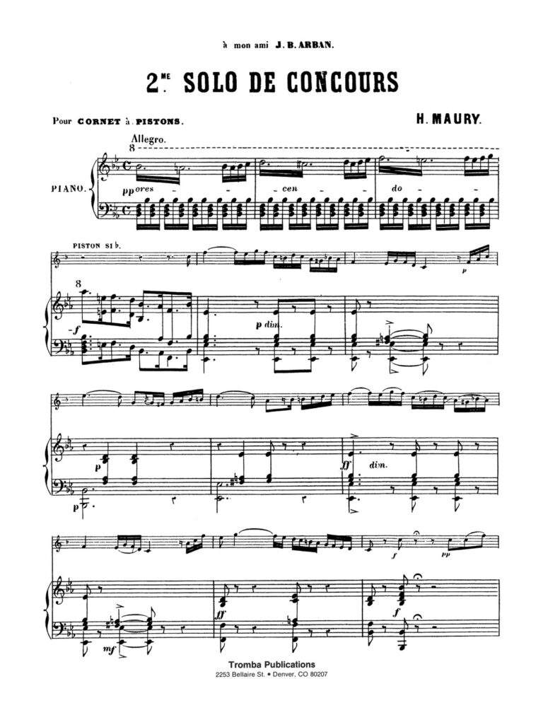 Maury, 2nd Solo de Concours for Trumpet and Piano-p07