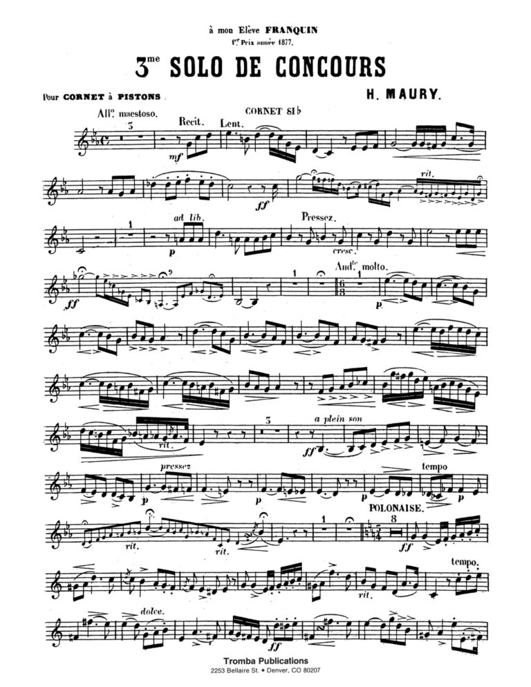 Maury, 3rd Solo de Concours for Trumpet and Piano-p03