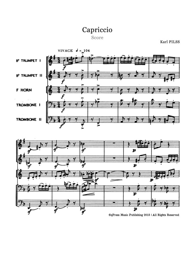 Pilss, Capriccio for Brass Quintet-p27