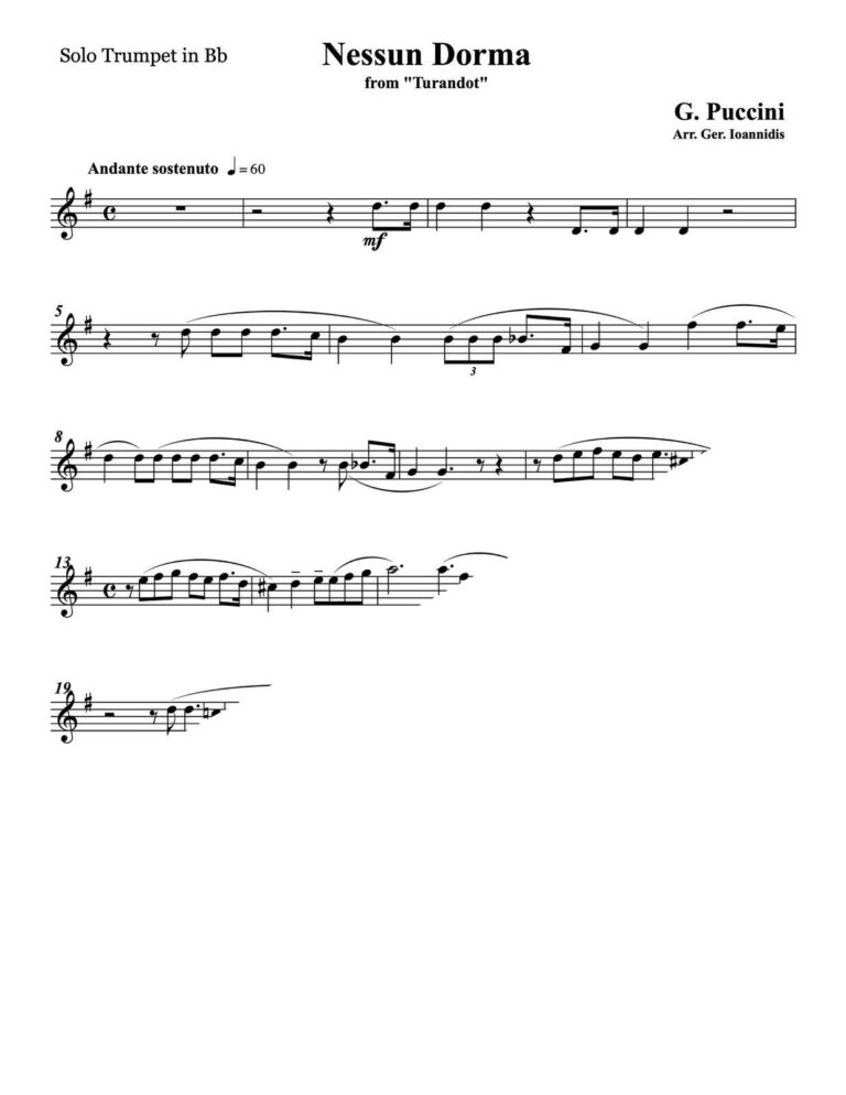 Puccini, Nessun Dorma for Trumpet and Wind Ensemble-p03