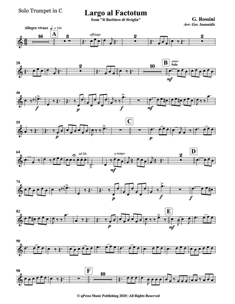 Rossini, Largo al Factotum for Trumpet and Band-p007