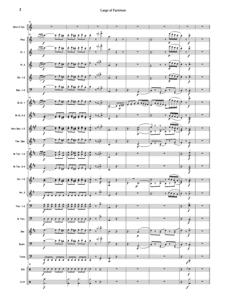 Rossini, Largo al Factotum for Trumpet and Band-p082