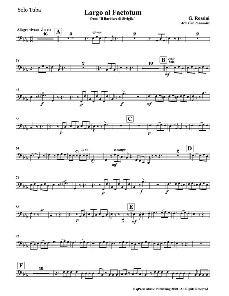 Rossini, Largo al Factotum for Tuba and Band-p003