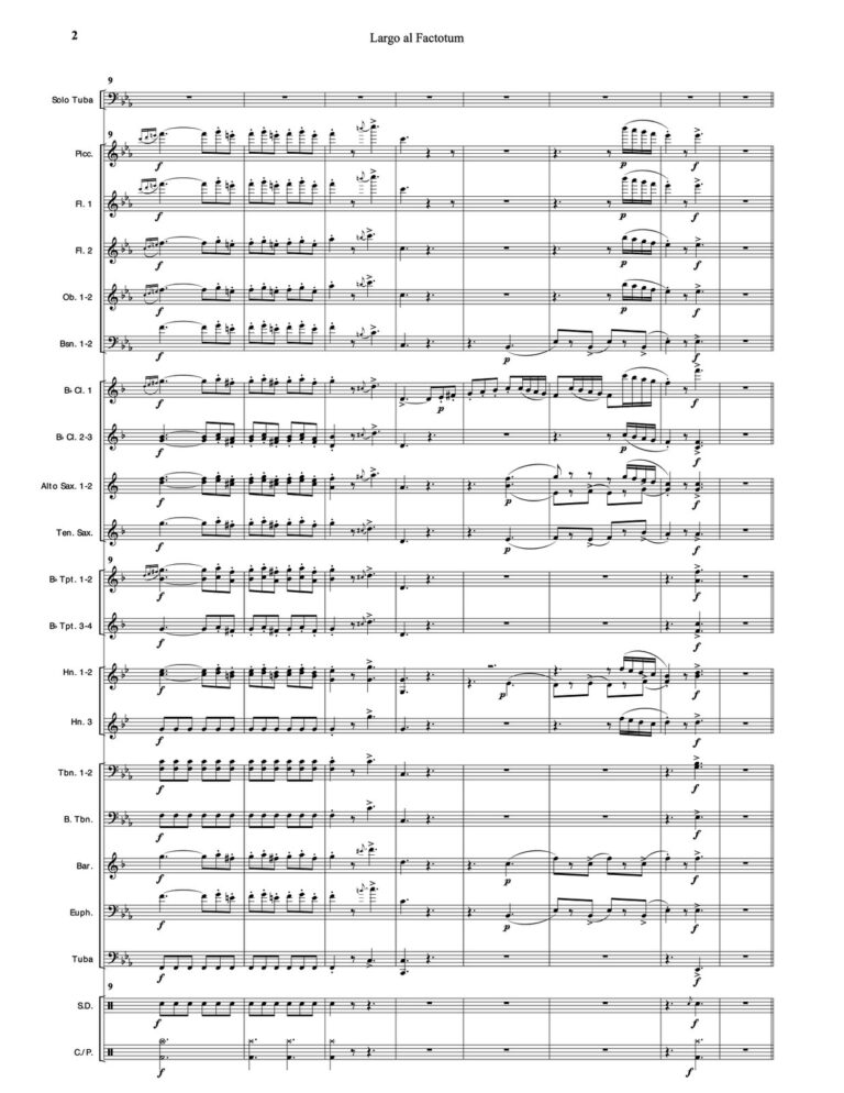 Rossini, Largo al Factotum for Tuba and Band-p084