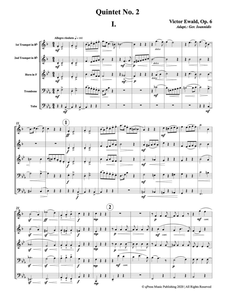 Ewald, Quintet No.2 (Score & Parts)-p003