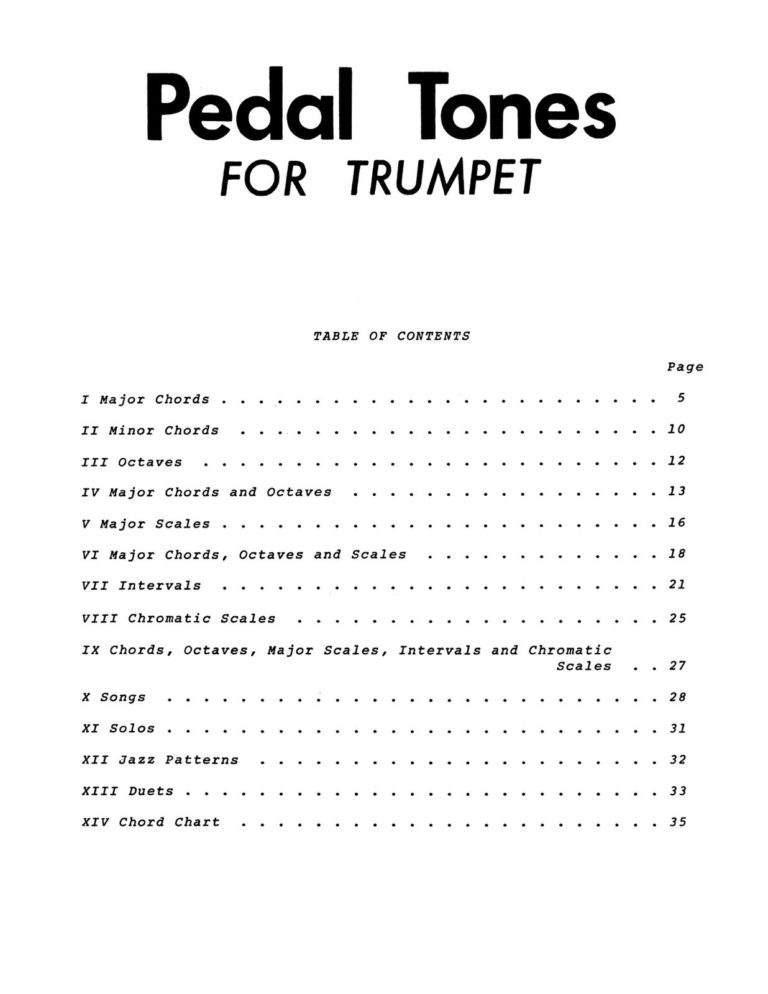 Pedal Tones for Trumpet
