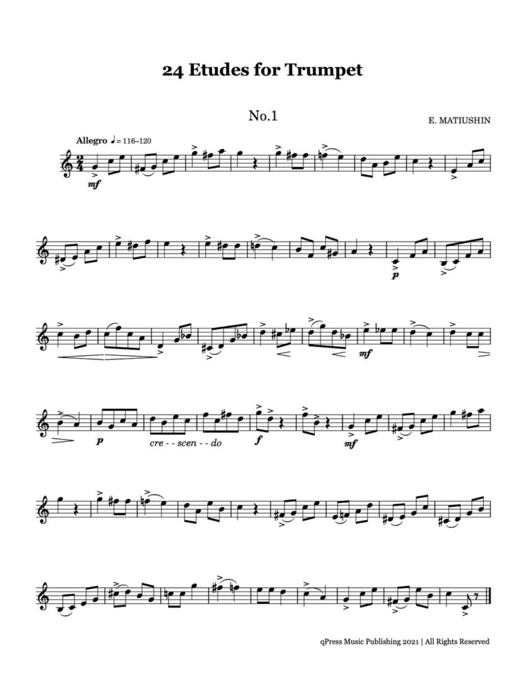 Matiushin, 24 Etudes for Trumpet-p03