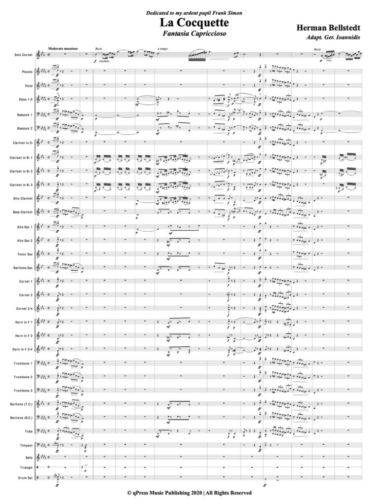 Bellstedt, La Cocquette for Cornet and Wind Ensemble-p085