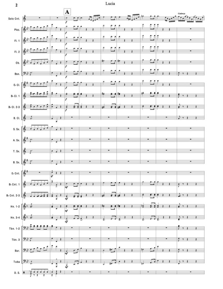 Bellstedt, Lucia for Cornet and Wind Ensemble-p54