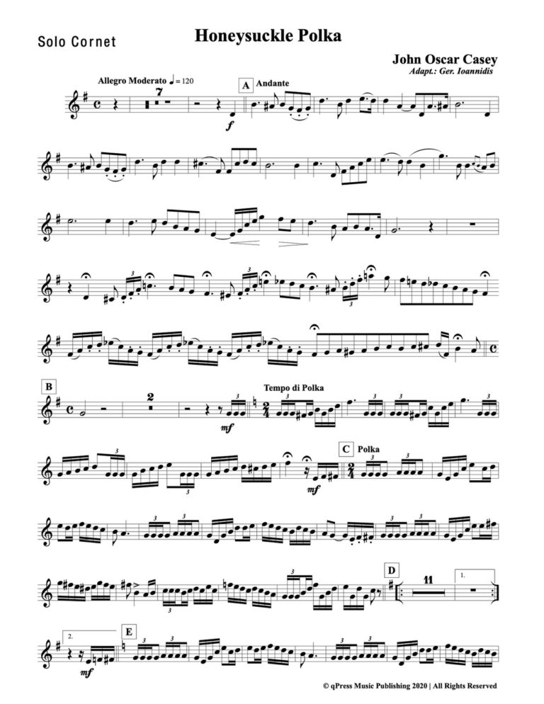 Casey, Honeysuckle Polka for Cornet and Orchestra-p03